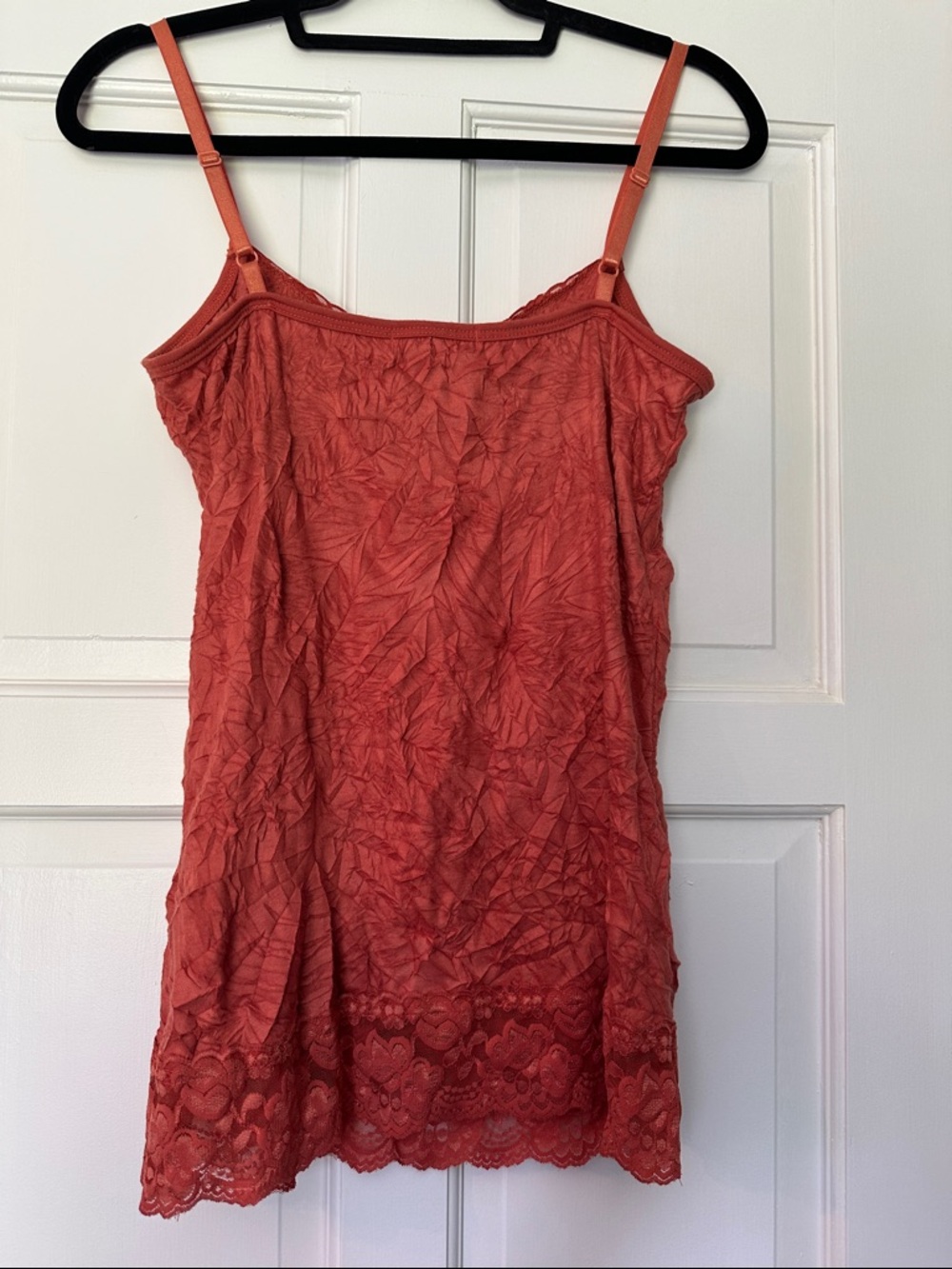 Dress Barn Orange/Rust Red Lace-Trim Cami Tank Top Size Large - Picture 4 of 8